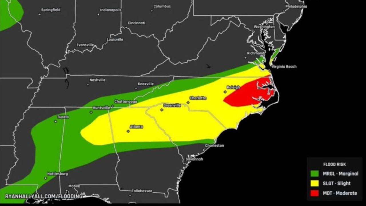 Same Storm Pattern That's Lingered for Days Now Puts Raleigh and the Outer Banks Under Moderate Flood Risk Thursday