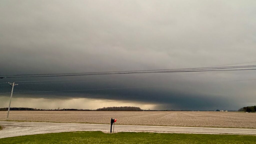 Storms moving toward Ohio Valley Tuesday could bring winds strong enough to down trees and knock out power across several states